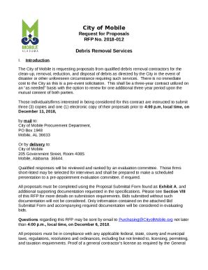 Request For Proposals Rfp Disaster Debris Monitoring Services Doc