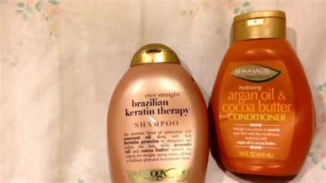 Shampoo Comparsion Brazilian Keratin Vs Argan Oil And Cocoa Butter Youtube