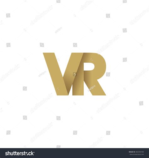 Initial Letters Vr Overlapping Fold Logo Brown Royalty Free Stock