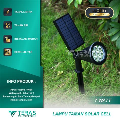 Jual Lampu Sorot Solar Cell Lampu Taman Tancap Tempel W Tahan Air