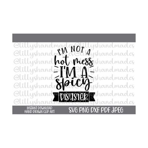 Spicy Disaster Svg Hot Mess Svg Funny Quote Svg Sarcastic Inspire Uplift