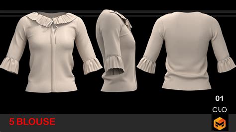 5 Female Blouses Pack 3d Model Cgtrader