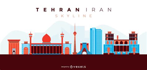 Descarga Vector De Skyline De La Ciudad De Teherán Irán