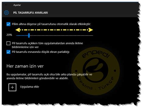 Windows 10 Pil Tasarrufu Modunu Açmak Ayarlar Windows 10