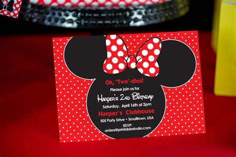 Minnie Mouse Invitation in Red – 505 Design, Inc