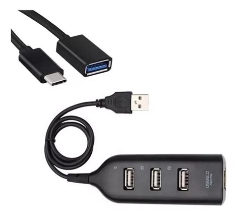 Kit Mobilador Hub Usb 4 Portas Fio De 1 Metro Otg Tipo C MercadoLivre