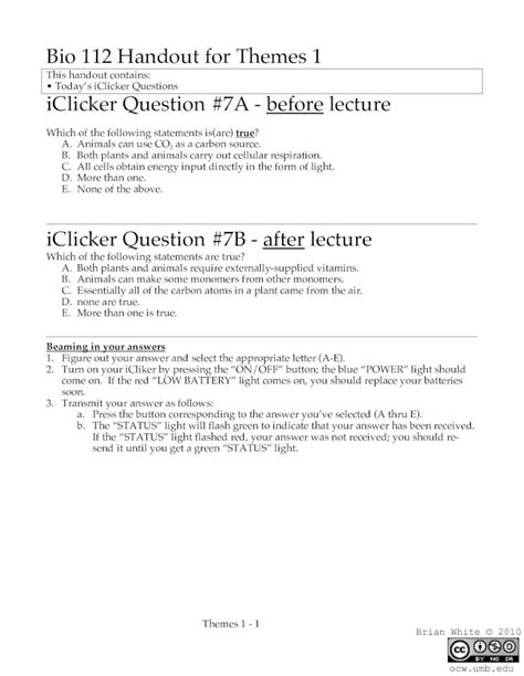 PDF Bio 112 Handout For Themes 1 IClicker Question 7A Ocw Umb Edu