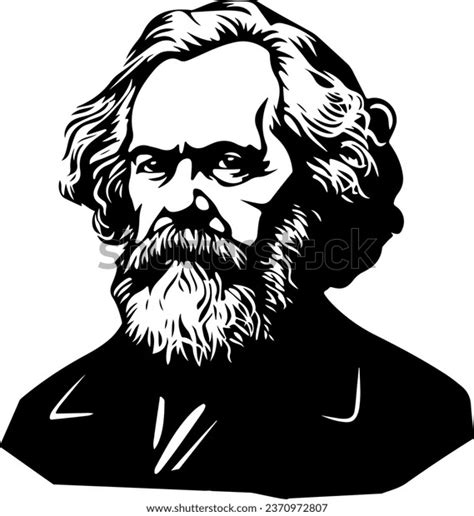 Karl Marx Vector Silhouette Portrait Stock Illustration 2370972807