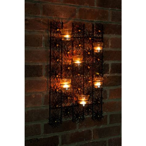 Flower Wall Mounted Tea Light Holder | Black Country Metalworks