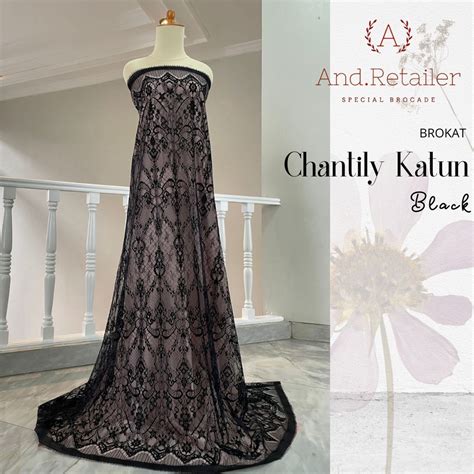 Jual Bahan Kebaya Brokat Semi France Lace Chantily Shantily Katun Per