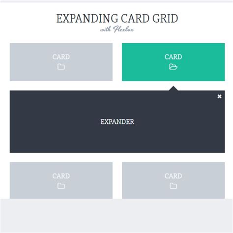 Responsive Expanding Card Grid With Html Css And Javascript