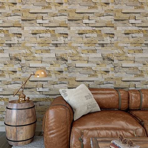 Buy Varypaper Self Adhesive 3d Brick Effect Wallpaper 40cmx200cm Slate Stone Effect Contact