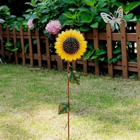 Metal Sunflower Garden Stake – YK Decor