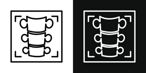 Body Spine Scan Icon Set Medical Backbone X Ray Vector Image