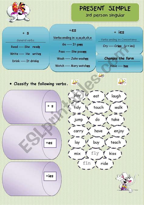 Present Simple 3rd Person Singular ESL Worksheet By Rakel88