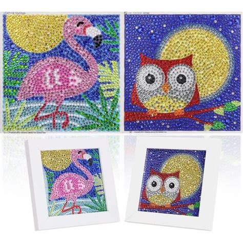 Pi Ces Diy D Enfants Peinture Diamant Point De Croix Kit D Artisanat