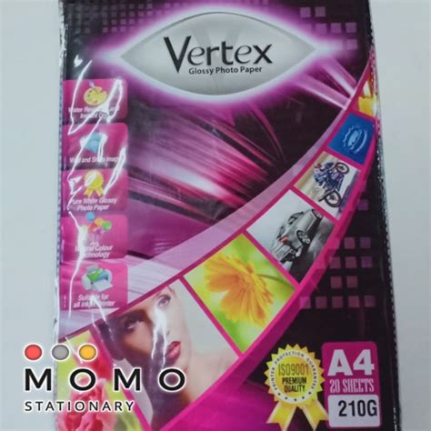 Jual Kertas Foto Glossy Photo Vertex A G Lembar Shopee