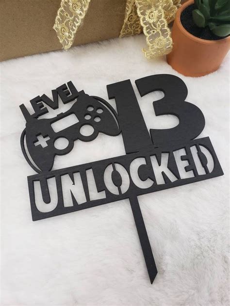 Gamers Th Birthday Cake Topper Geek Birthday Party Level