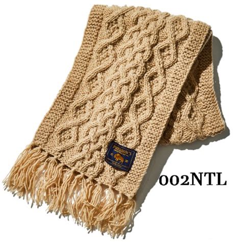 No 22WPNM1 PHERROW S フェローズ CABLE KNIT MUFFLER REAL MOONアメカジブランド正規販売通販店