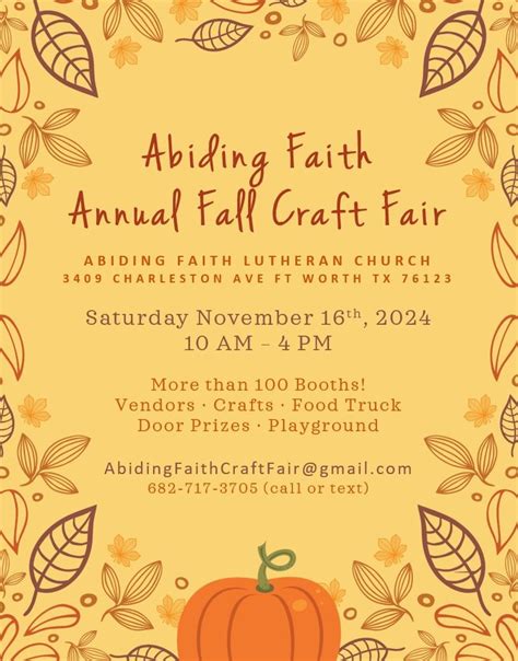 Fall Craft Fair — Abiding Faith Lutheran Church