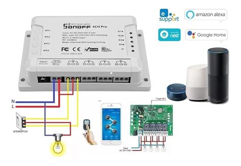 Sonoff 4ch Pro R2 Wifi E Rf 433mhz Smart Switch Automação R 179 99