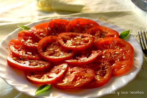 Julia Y Sus Recetas Ensalada De Tomate Ajo Y Comino