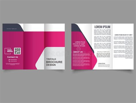 Pink Corporate Trifold Brochure Vector Editable Template Stock Vector Illustration Of Catalog