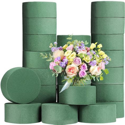 Buy 24 Pcs Round Floral Foam Blocks,Green Wet Foam Block,Dry Floral Foam,Wet Florist Block ...