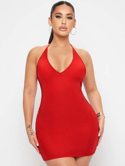 Search Red Backless Dress SHEIN UK