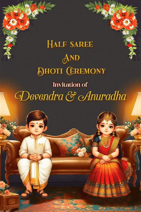 Create Dhoti Ceremony Function Pattu Panchala Function Invitation