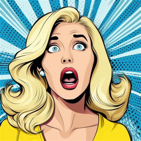 Premium Photo Shocked Woman In Pop Art Style Comic Illustration