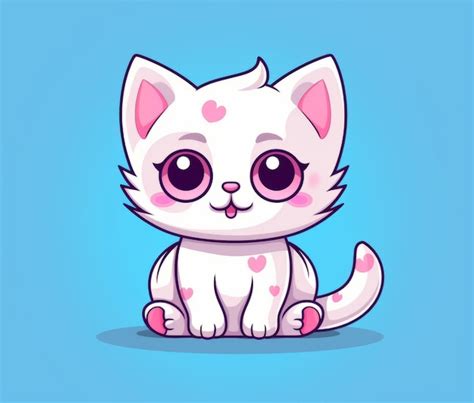 Gato Bonito Dos Desenhos Animados Cora Es Rosa Na Frente E Olhos