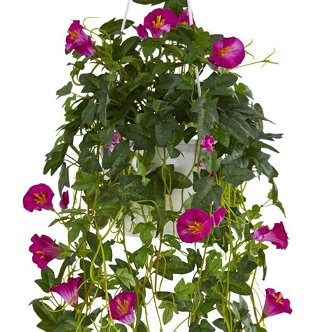 30” Petunia Hanging Basket Artificial Plant | Nearly Natural