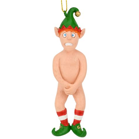 Funny Naked Elf Inappropriate Christmas Ornaments Tree Buddees