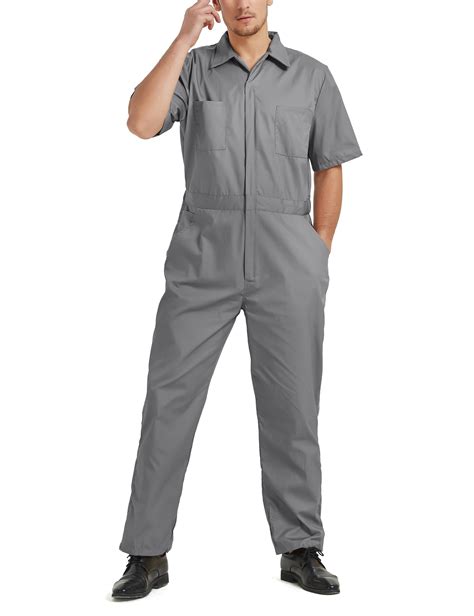 TopTie Men S Coverall Overall Mechanic Work Jumpsuit Short Long Sleeve