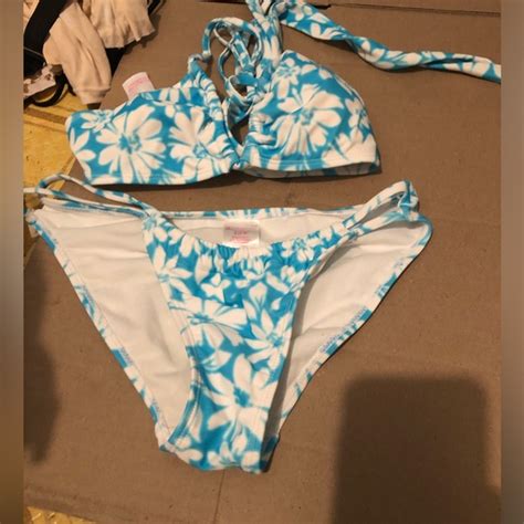 No Boundaries Swim Nobo Blue White Floral Print Bikini Poshmark