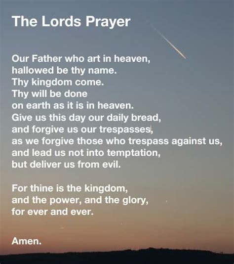 The Lords Prayer Our Father Who Art In Heaven