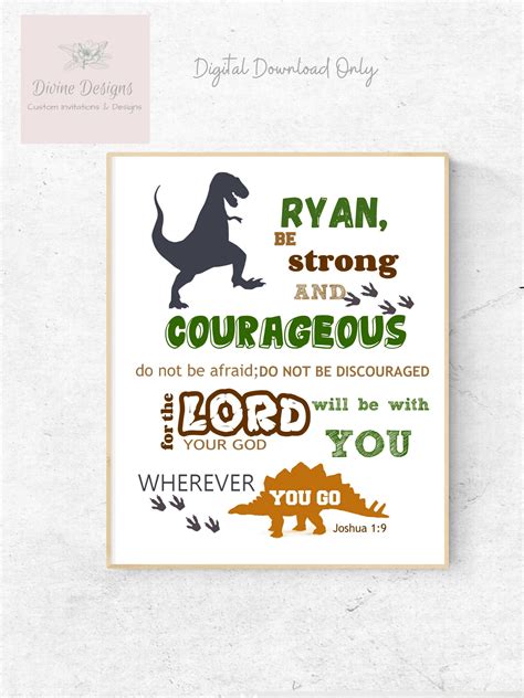 Boys Bible Verse Dinosaur Printable - Etsy