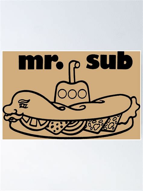 Vintage 60s Mr Sub Submarine Sandwiches Logo In Beautiful Black And