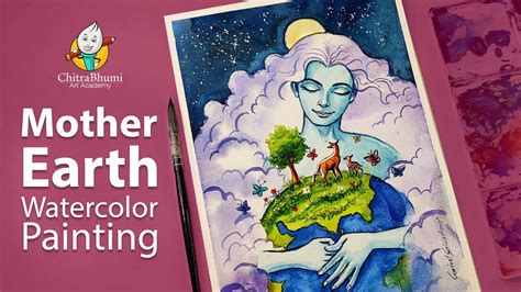 Save Earth Beautiful Watercolor Painting Mother Earth Video