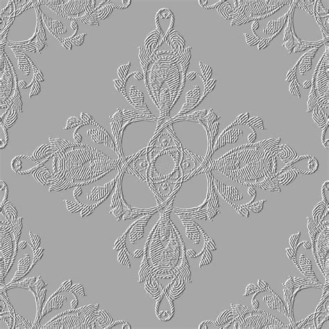 Floral Baroque White D Seamless Pattern Vector Embossed Damask