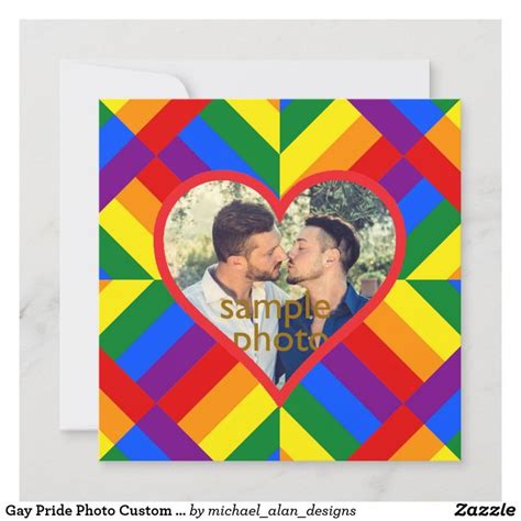 Gay Pride Photo Custom Rainbow Wedding Invitation Gay Wedding Invitations Wedding