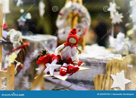 Traditional Christmas Market with Handmade Souvenirs Stock Photo - Image of decoration, festive ...