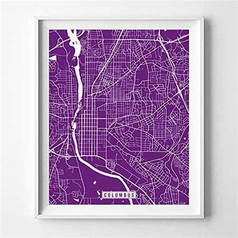 Amazon Columbus Georgia City Street Map Wall Art Home Decor Poster