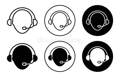 Customer Support Icon Outline Flat Icon Stock Vector Illustration Of