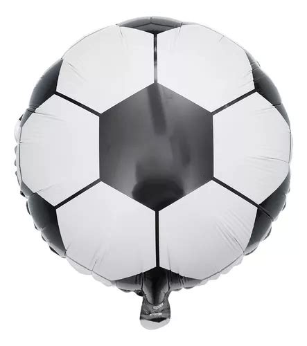 Kit 10 Balão Bola De Futebol Metalizado 45cm Foil Redondo 2d