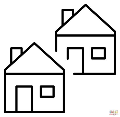 Houses Emoji coloring page | Free Printable Coloring Pages