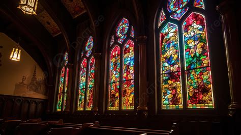 Stained Glass Windows In A Church Background Church And Stained Glass Hd Photography Photo