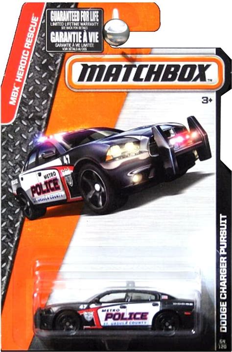 Matchbox 2015 Release Black Dodge Charger Pursuit Metro Police St Ursula County 64