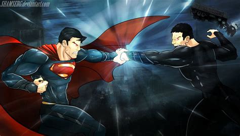 Superman Vs General Zod By Shamserg General Zod Dc Comics Artwork